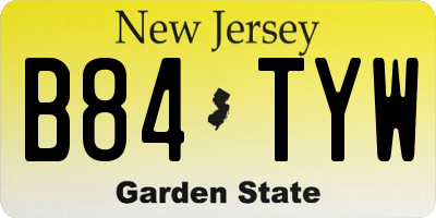 NJ license plate B84TYW
