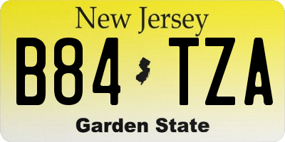 NJ license plate B84TZA