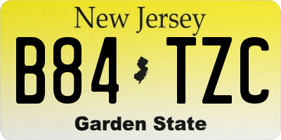 NJ license plate B84TZC