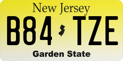 NJ license plate B84TZE