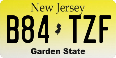 NJ license plate B84TZF