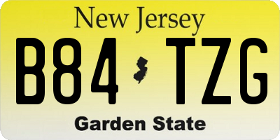 NJ license plate B84TZG