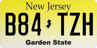 NJ license plate B84TZH