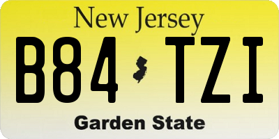 NJ license plate B84TZI