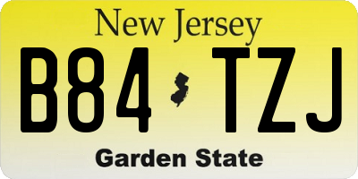 NJ license plate B84TZJ
