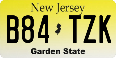NJ license plate B84TZK
