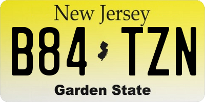 NJ license plate B84TZN