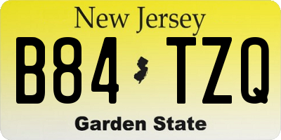 NJ license plate B84TZQ
