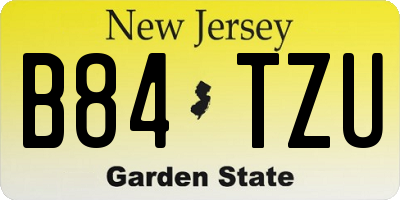 NJ license plate B84TZU