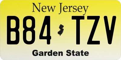 NJ license plate B84TZV