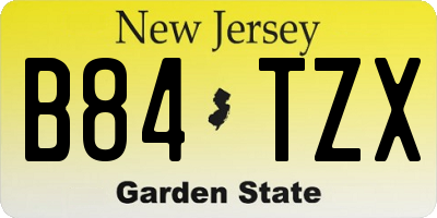 NJ license plate B84TZX