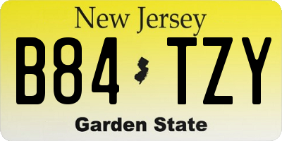 NJ license plate B84TZY