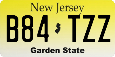 NJ license plate B84TZZ