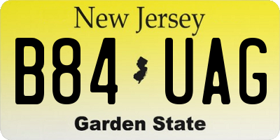 NJ license plate B84UAG