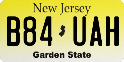 NJ license plate B84UAH