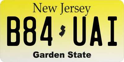 NJ license plate B84UAI