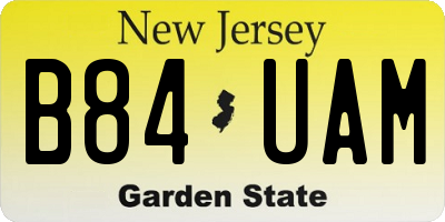 NJ license plate B84UAM