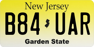 NJ license plate B84UAR