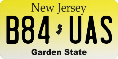 NJ license plate B84UAS