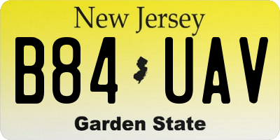 NJ license plate B84UAV