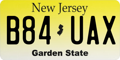 NJ license plate B84UAX