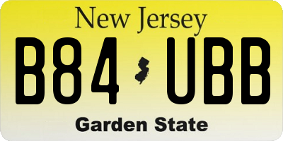 NJ license plate B84UBB
