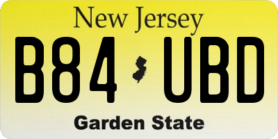 NJ license plate B84UBD