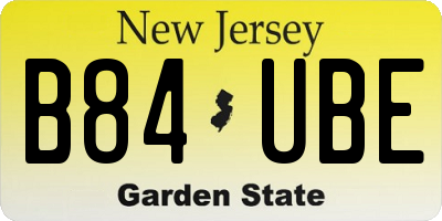 NJ license plate B84UBE