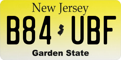 NJ license plate B84UBF