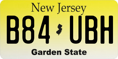 NJ license plate B84UBH