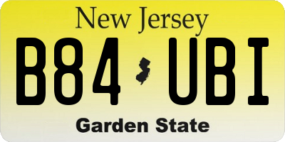 NJ license plate B84UBI