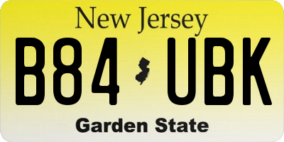 NJ license plate B84UBK