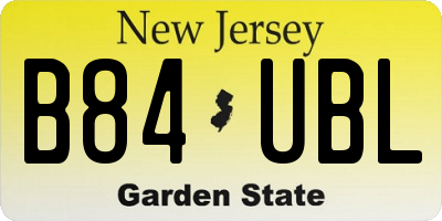 NJ license plate B84UBL
