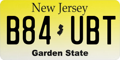 NJ license plate B84UBT