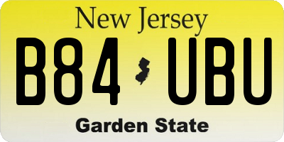 NJ license plate B84UBU