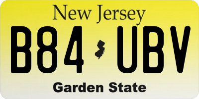 NJ license plate B84UBV