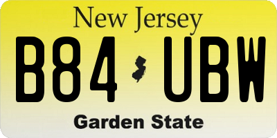 NJ license plate B84UBW