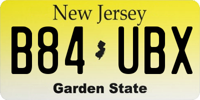 NJ license plate B84UBX