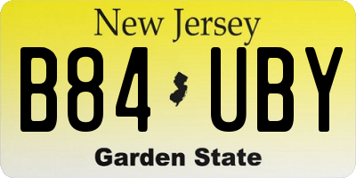 NJ license plate B84UBY