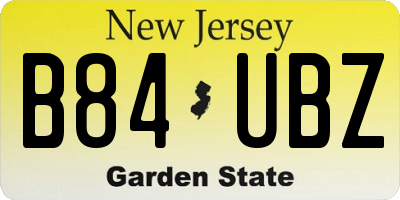 NJ license plate B84UBZ