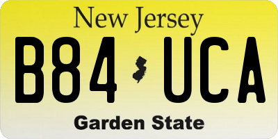 NJ license plate B84UCA