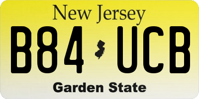 NJ license plate B84UCB