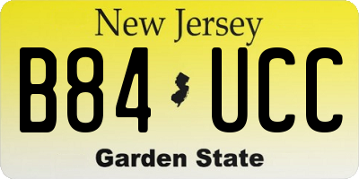 NJ license plate B84UCC