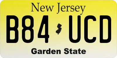 NJ license plate B84UCD