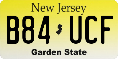 NJ license plate B84UCF