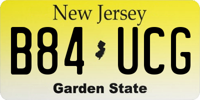 NJ license plate B84UCG