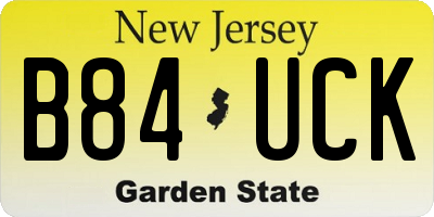 NJ license plate B84UCK