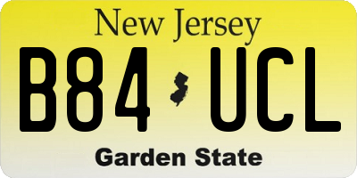 NJ license plate B84UCL