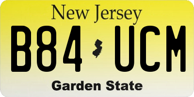 NJ license plate B84UCM