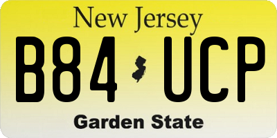 NJ license plate B84UCP